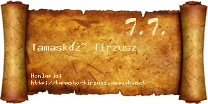 Tamaskó Tirzusz névjegykártya